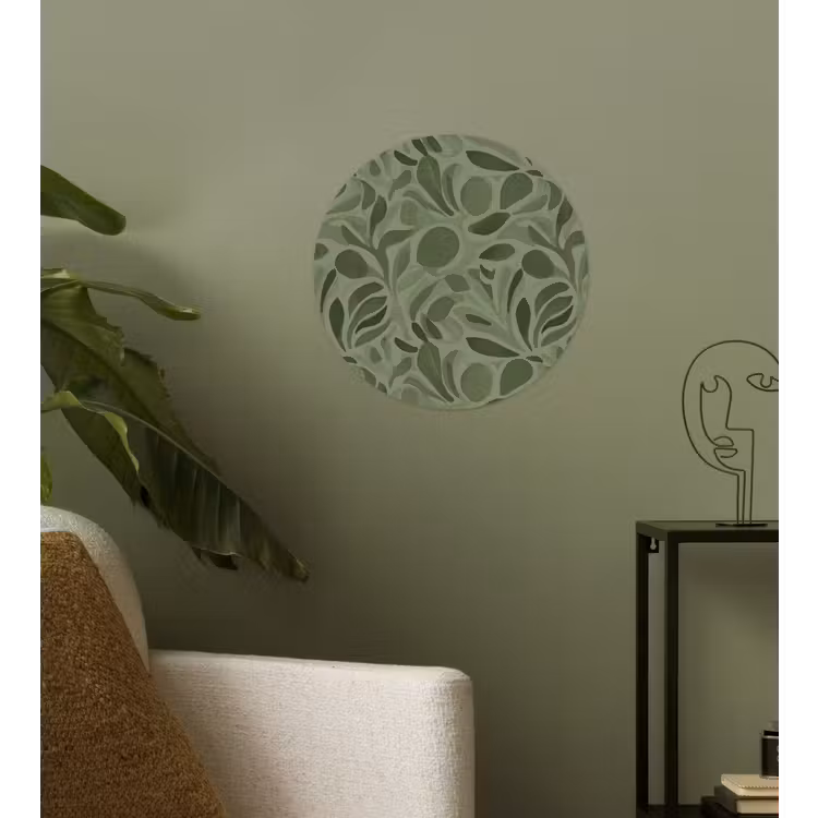 Sereen - Bladeren - Groen Wandcirkel behangsticker klein 186 -sfeer2