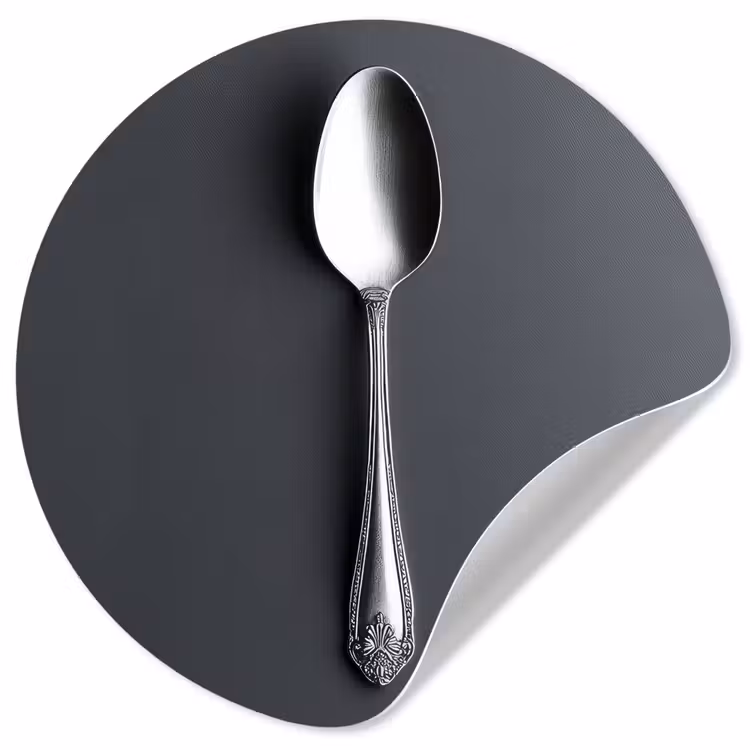 Zilver - Metaal - Lepel Wandcirkel behangsticker klein -3d