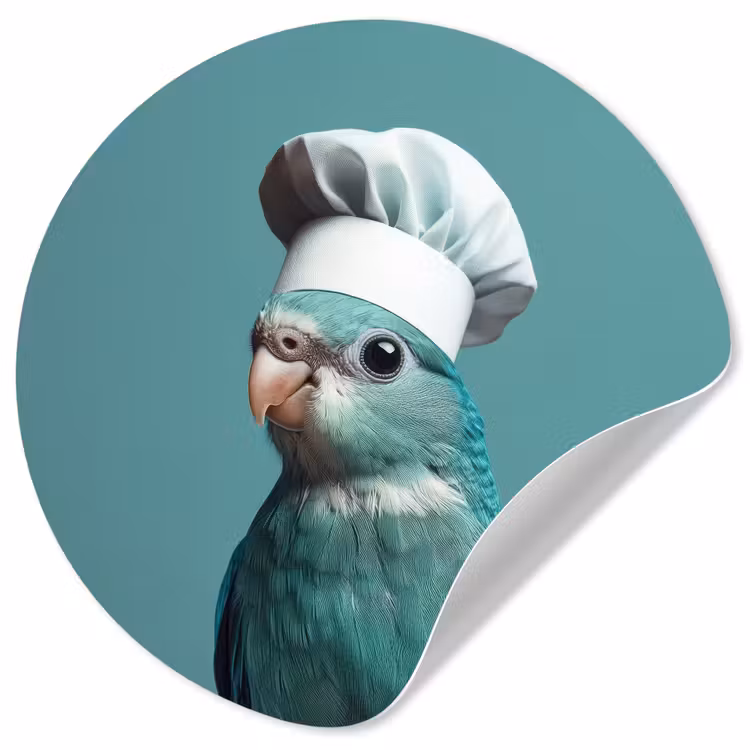 Parkiet - Vogel - Koksmuts - Cute Wandcirkel behangsticker klein -3d