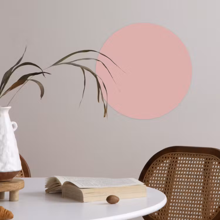 Soft - Blush - Roze Wandcirkel behangsticker klein 186 -sfeer3