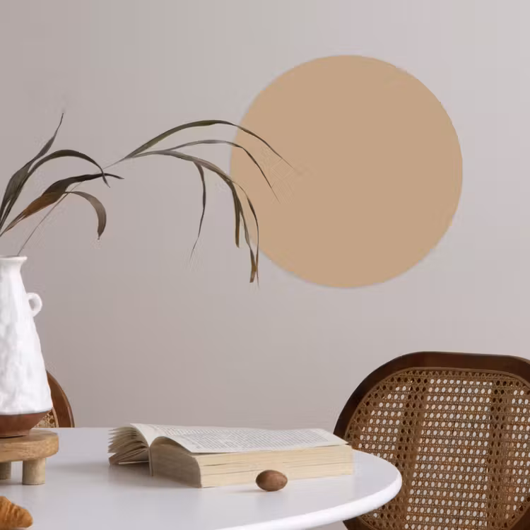Soft - Taupe - Bruin Wandcirkel behangsticker klein 186 -sfeer3