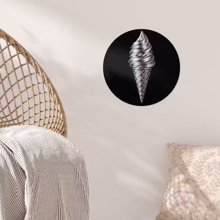 Softijs - Realistisch - Futuristisch Wandcirkel behangsticker klein -sfeer4