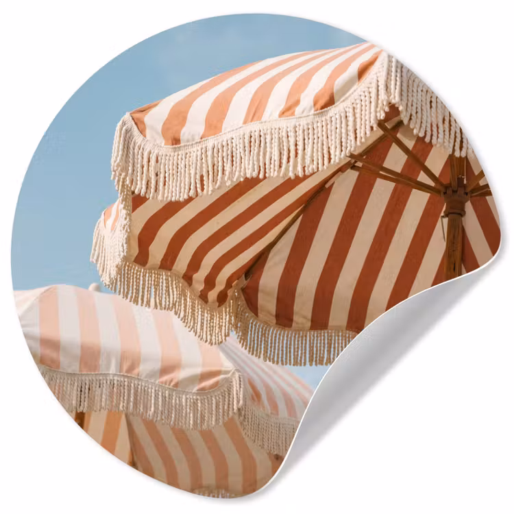 Parasol - Lucht - Rood Wandcirkel behangsticker klein -3d