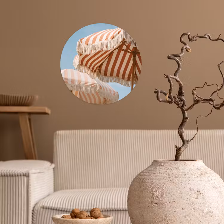 Parasol - Lucht - Rood Wandcirkel behangsticker klein -sfeer1