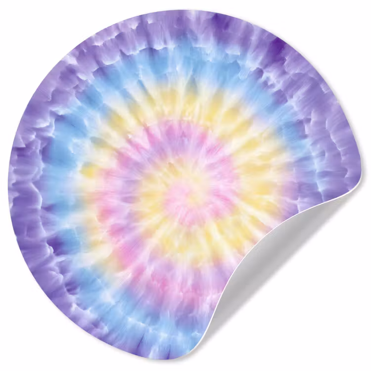 Spiraal - Tie dye - Pasteltinten Wandcirkel behangsticker klein -3d