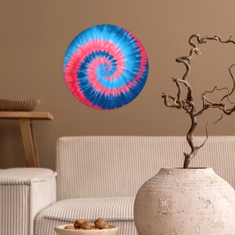 Spiraal - Roze - Draaiend Wandcirkel behangsticker klein -sfeer1