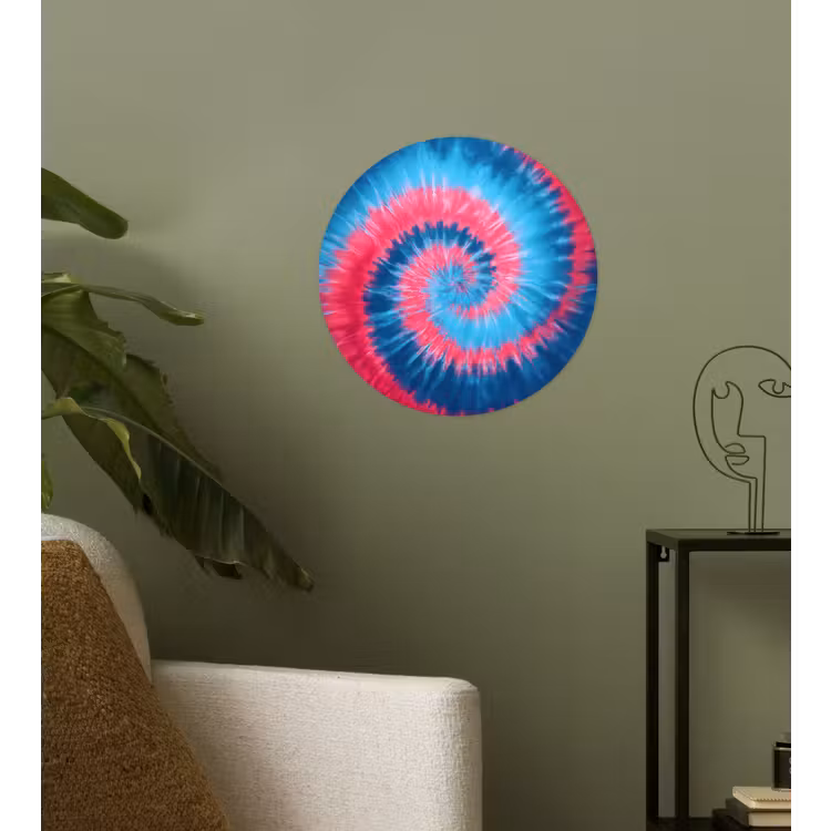 Spiraal - Roze - Draaiend Wandcirkel behangsticker klein -sfeer2