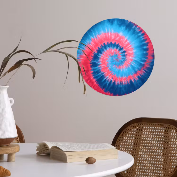 Spiraal - Roze - Draaiend Wandcirkel behangsticker klein -sfeer3