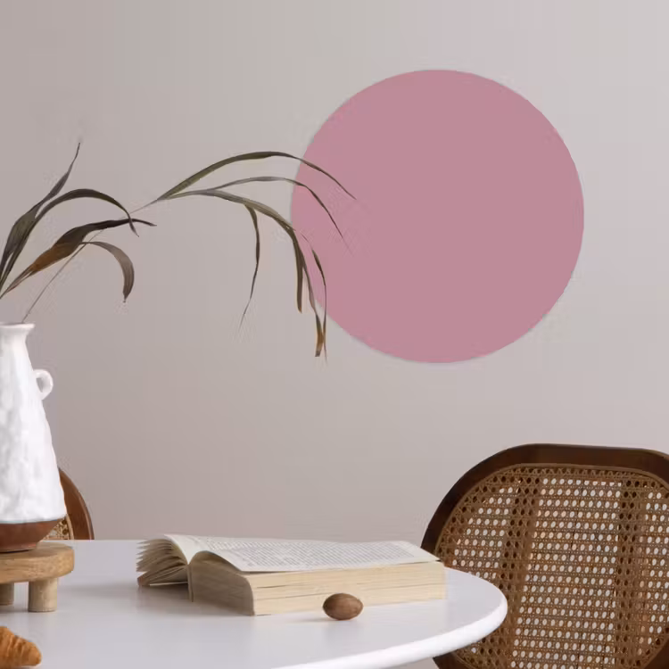 Dusty - Mauve - Paars Wandcirkel behangsticker klein 186 -sfeer3