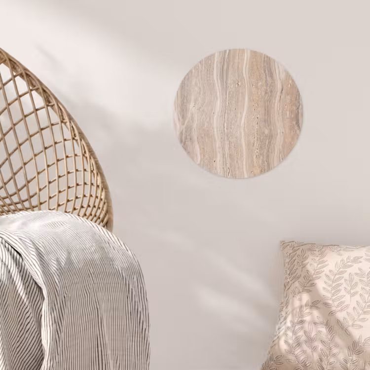 Steen - Patroon - Textuur - Natuurlijk - Beige Wandcirkel behangsticker klein -sfeer4