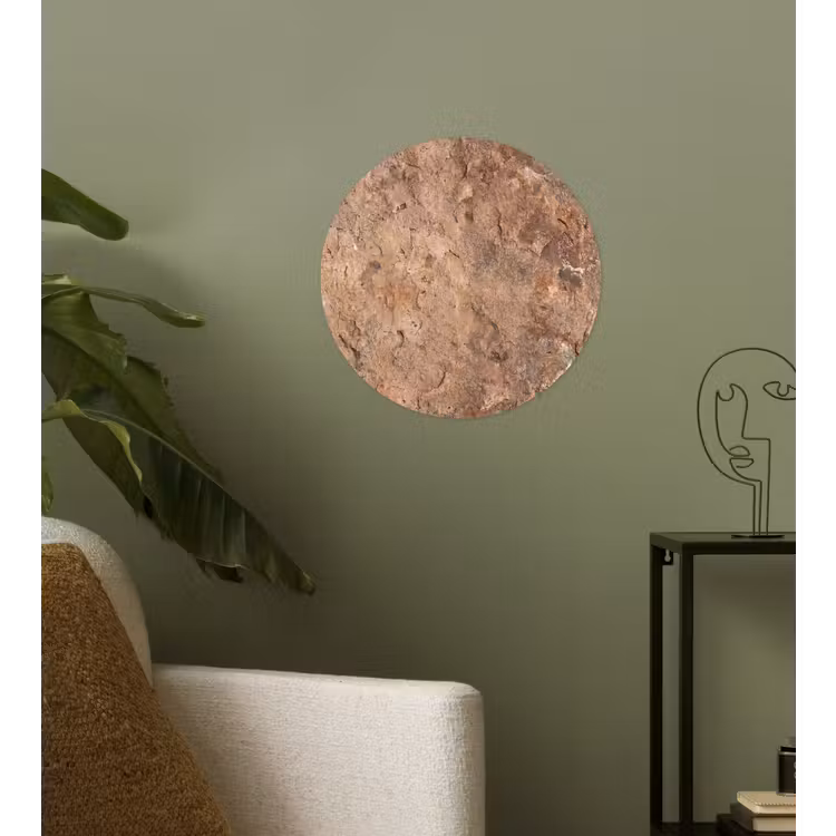 Steen - Natuur - Textuur - Abstract - Bruin Wandcirkel behangsticker klein -sfeer2