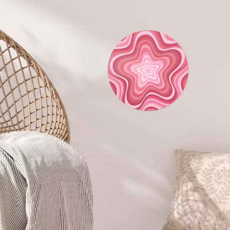 Ster - Golvend - Abstract - Roze Wandcirkel behangsticker klein -sfeer4