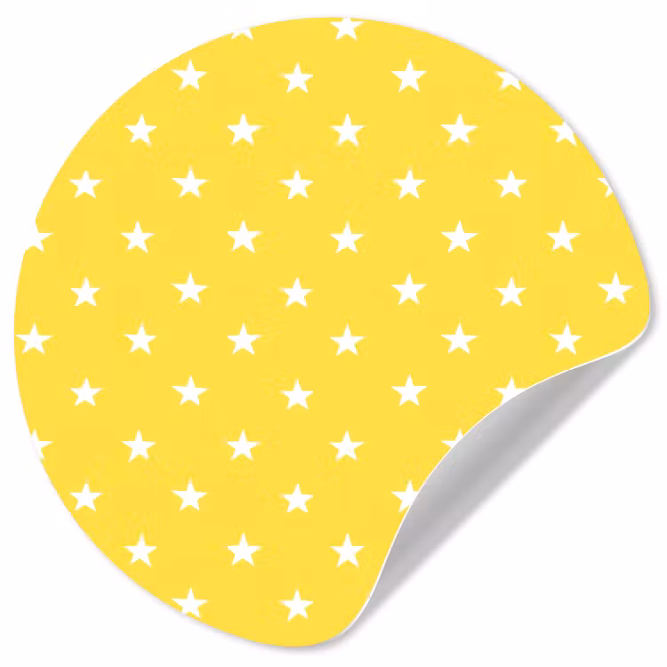 Sterren - Patroon - Minimalistisch - Geel Wandcirkel behangsticker klein 186 -3d