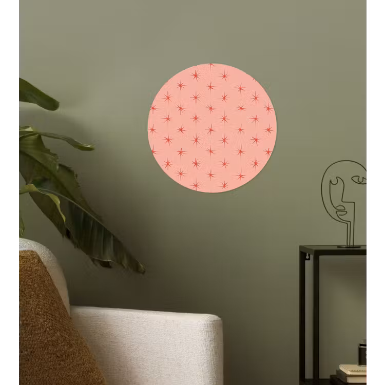 Sterretjes - Patroon - Oranje Wandcirkel behangsticker klein 186 -sfeer2
