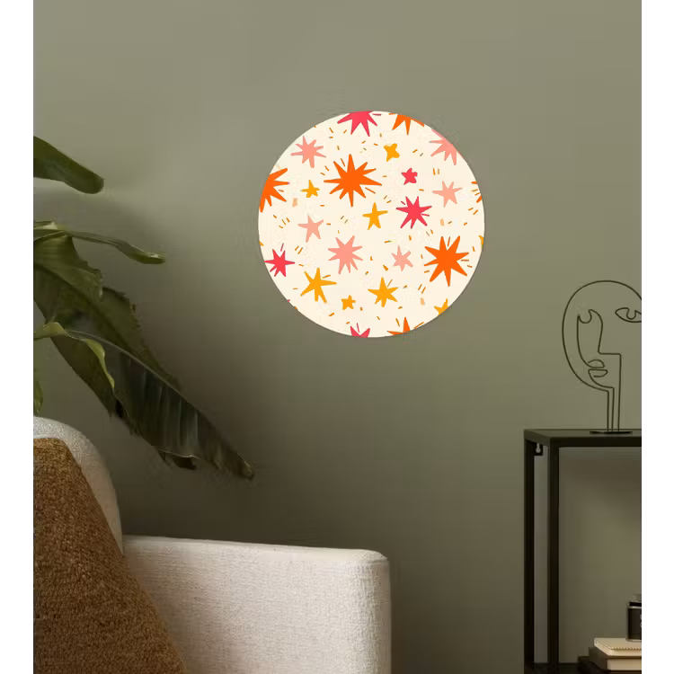 Sterren - Speels - Kleurrijk Wandcirkel behangsticker klein 186 -sfeer2