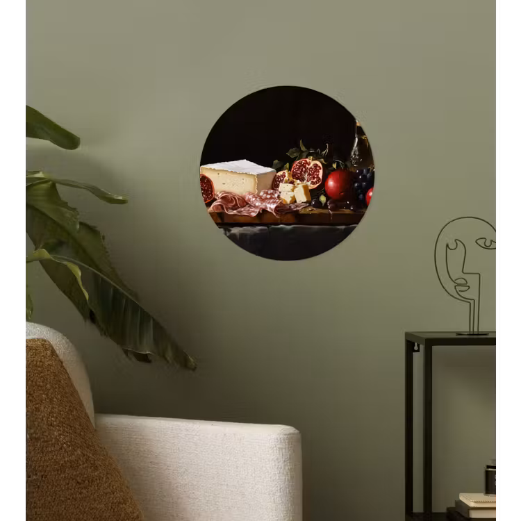 Stilleven - Vintage - Borrelplank Wandcirkel behangsticker klein -sfeer2
