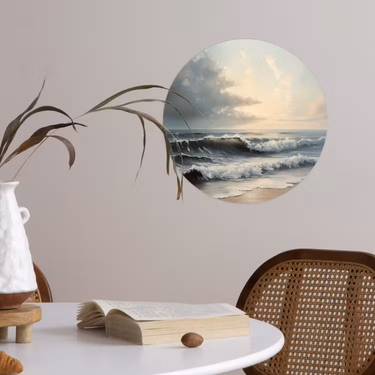 Strand - Zee - Zonsondergang Wandcirkel behangsticker klein -sfeer3