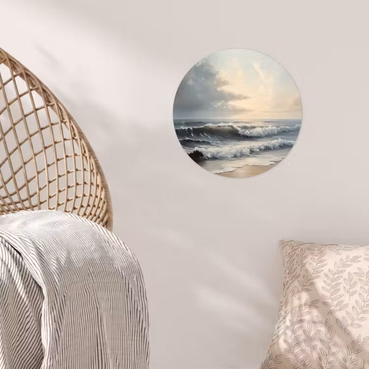 Strand - Zee - Zonsondergang Wandcirkel behangsticker klein -sfeer4