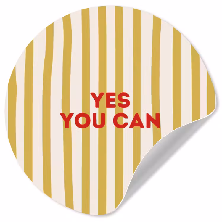 Strepen - Abstract - Yes you can - Rood Wandcirkel behangsticker klein -3d