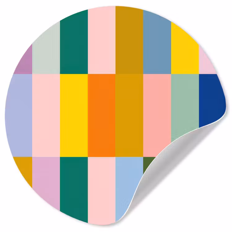 Stroken - Blauw - Patroon - Abstract Wandcirkel behangsticker klein -3d