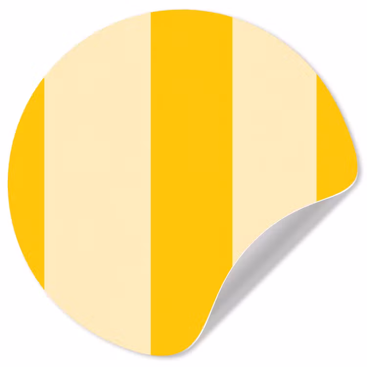 Strepen - Klassiek - Geel Wandcirkel behangsticker klein 186 -3d