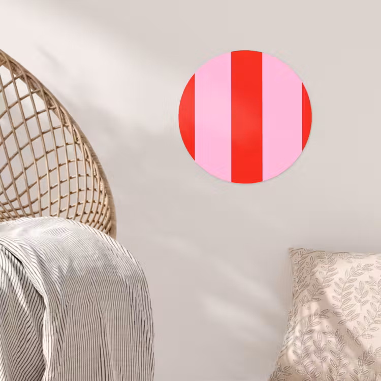 Strepen - Klassiek - Roze Wandcirkel behangsticker klein 186 -sfeer4