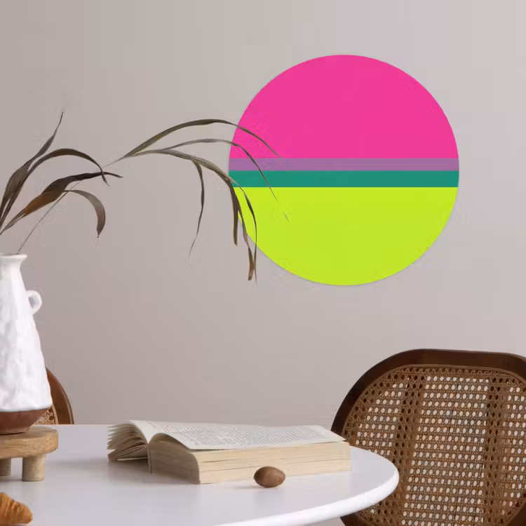 Strepen - Modern - Kleurrijk Wandcirkel behangsticker klein -sfeer3