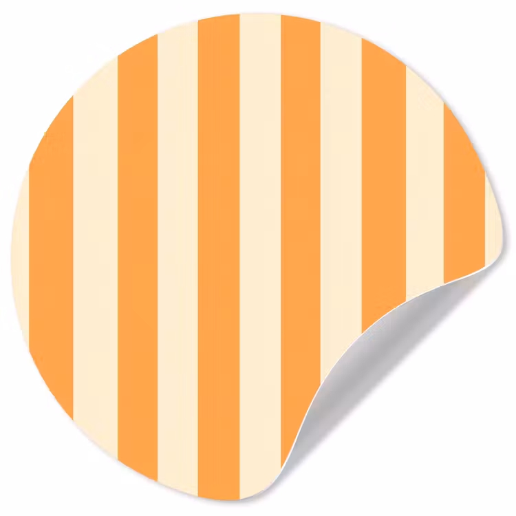 Strepen - Patroon - Oranje Wandcirkel behangsticker klein 186 -3d