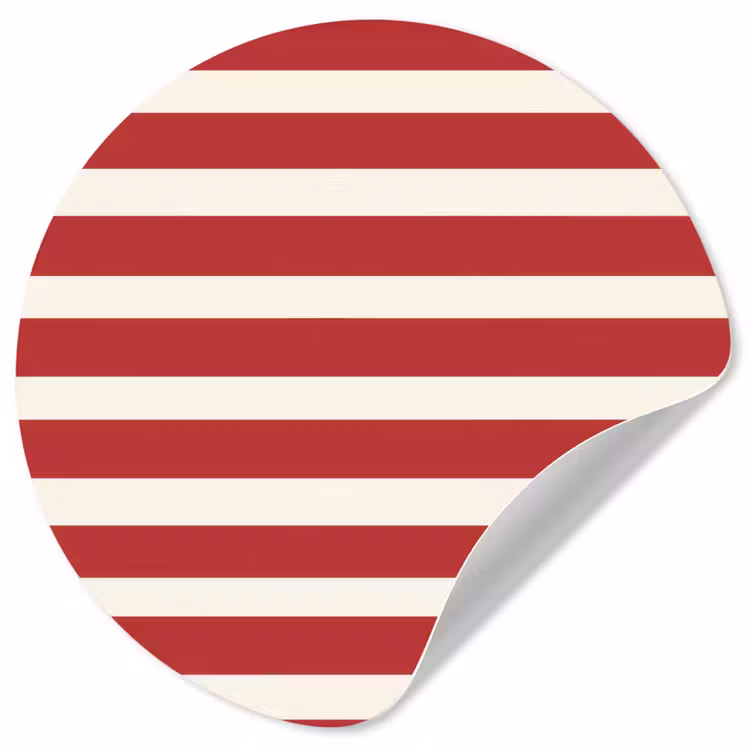 Strepen - Patroon - Rood Wandcirkel behangsticker klein 186 -3d