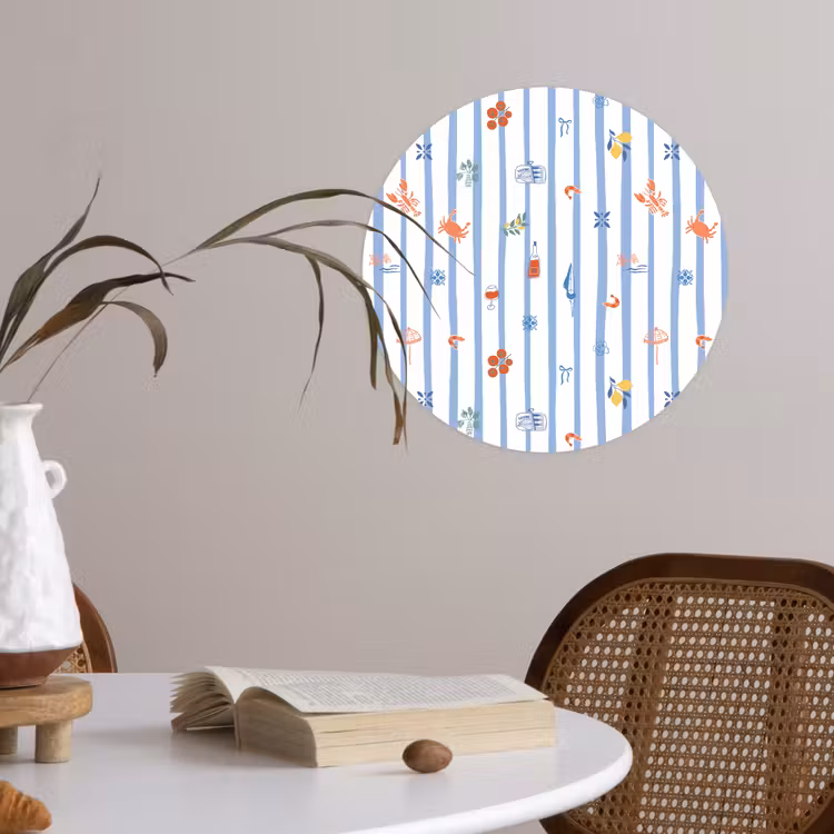 Zee - Sfeer - Strand - Blauw Wandcirkel behangsticker klein 186 -sfeer3
