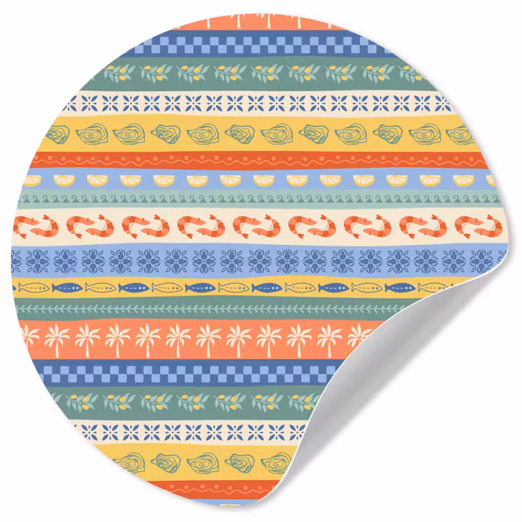 Zee - Sfeer - Oester - Garnaal Wandcirkel behangsticker klein 186 -3d