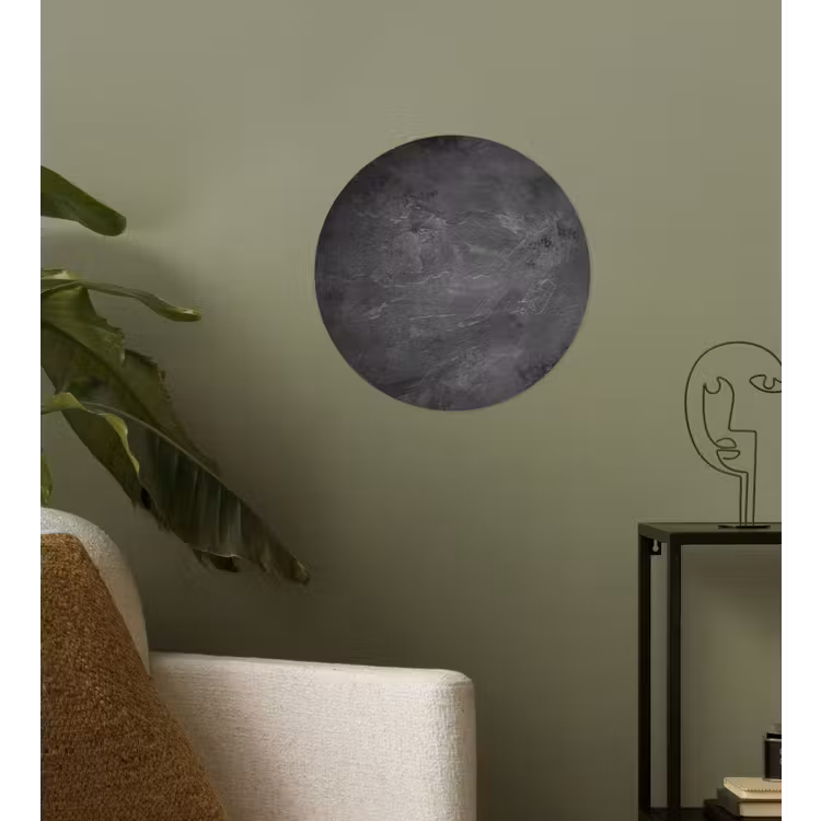 Structuur - Cement - Beton - Grijs - Vintage Wandcirkel behangsticker klein -sfeer2