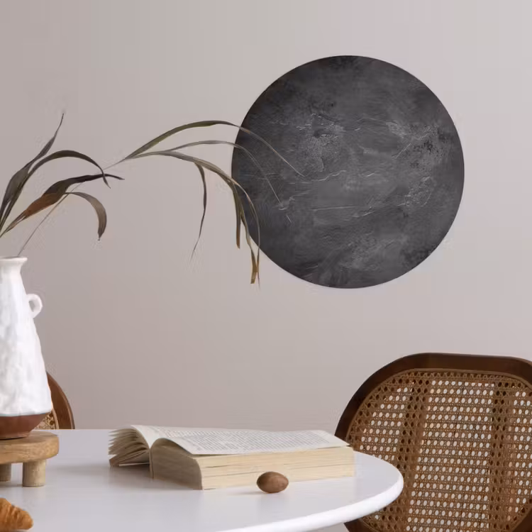 Structuur - Cement - Beton - Grijs - Vintage Wandcirkel behangsticker klein -sfeer3