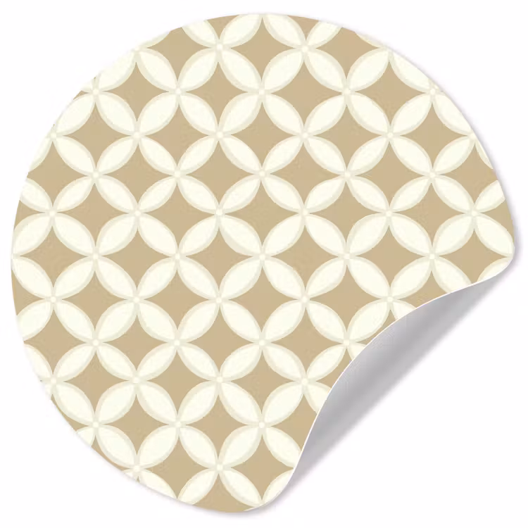Symmetrisch - Motief - Beige Wandcirkel behangsticker klein 186 -3d