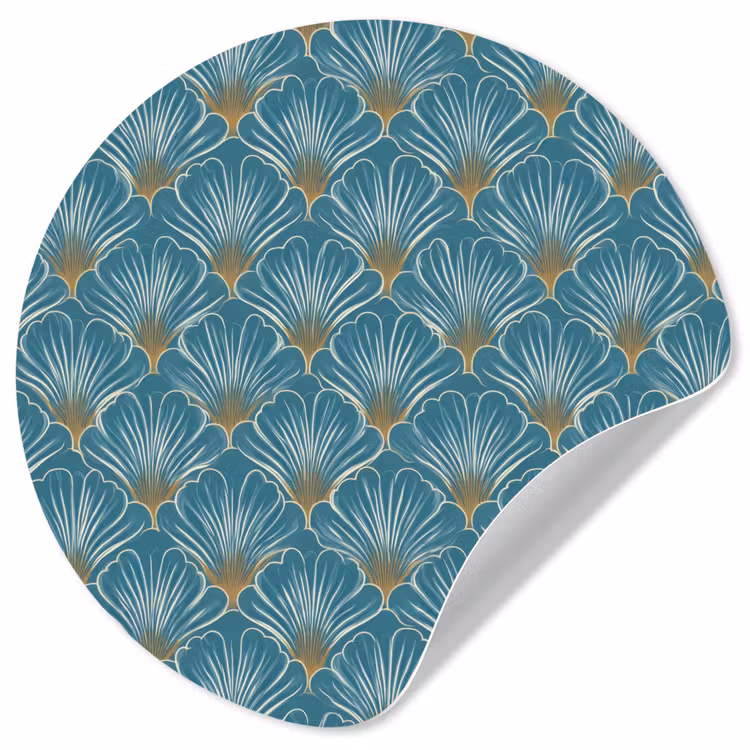 Symmetrisch - Patroon - Blauw Wandcirkel behangsticker klein 186 -3d