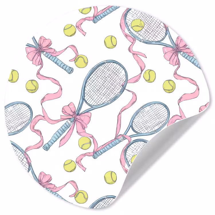 Tennis - Strikken - Kleurrijk Wandcirkel behangsticker klein 186 -3d