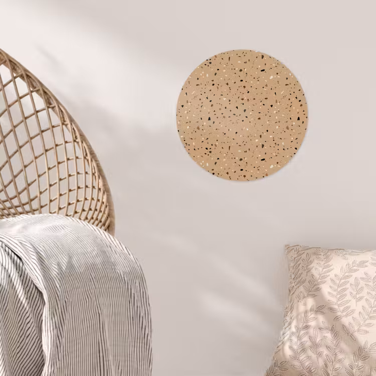 Terrazzo - Patroon - Beige Wandcirkel behangsticker klein 186 -sfeer4