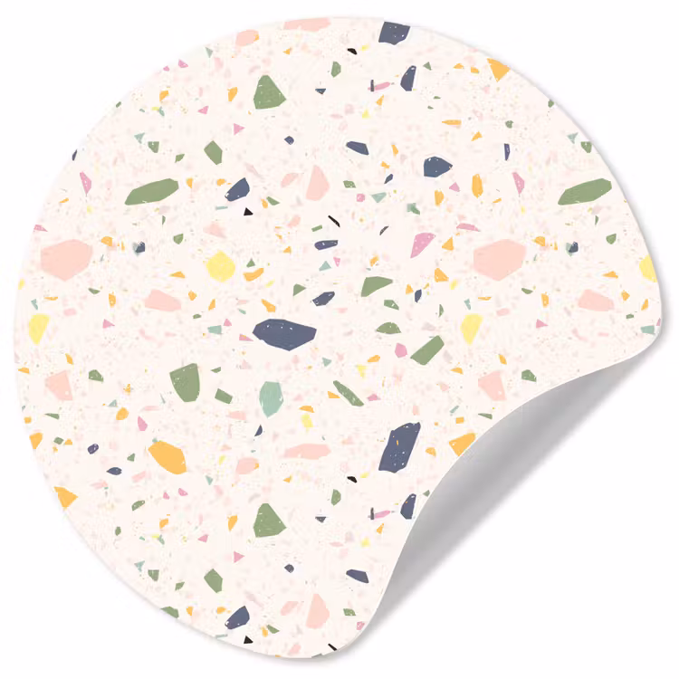 Terrazzo - Patroon - Kleurrijk - Festival Wandcirkel behangsticker klein 186 -3d