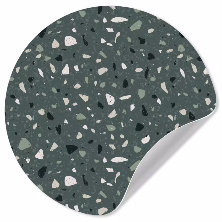Terrazzo - Patroon - Kleurrijk - Groen Wandcirkel behangsticker klein 186 -3d