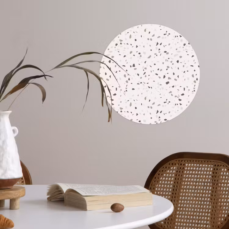 Terrazzo - Patroon - Créme Wandcirkel behangsticker klein 186 -sfeer3