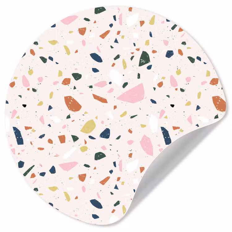 Terrazzo - Patroon - Kleurrijk Wandcirkel behangsticker klein 186 -3d