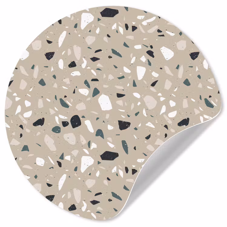 Terrazzo - Patroon - Groen Wandcirkel behangsticker klein 186 -3d