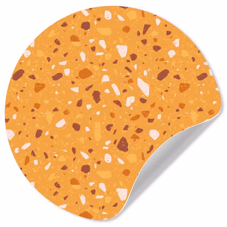 Terrazzo - Patroon - Okergeel Wandcirkel behangsticker klein 186 -3d