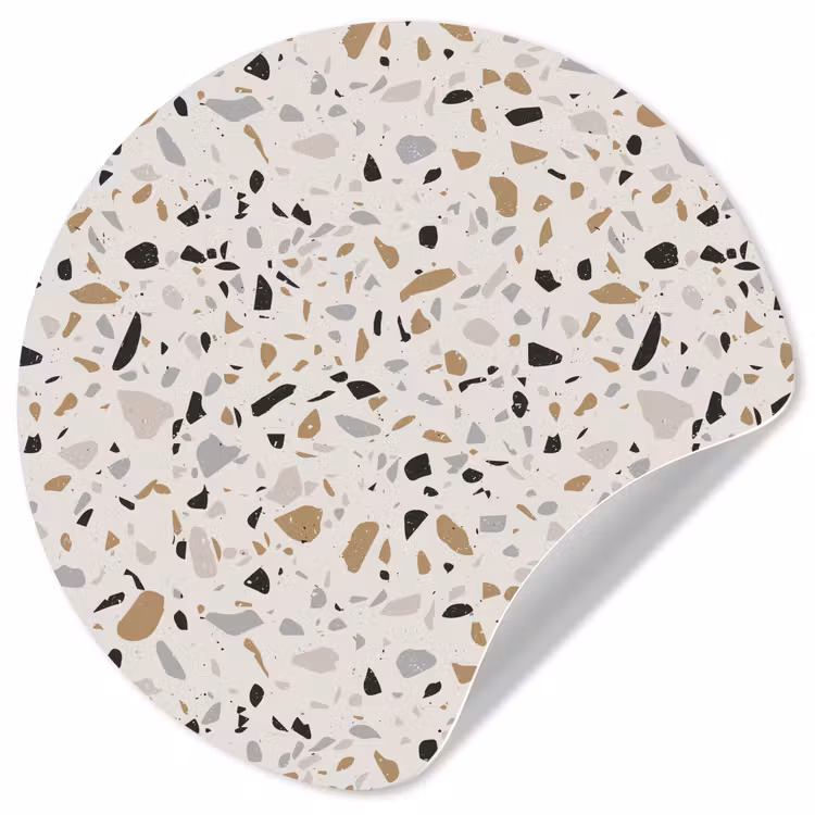Terrazzo - Patroon - Staal Wandcirkel behangsticker klein 186 -3d