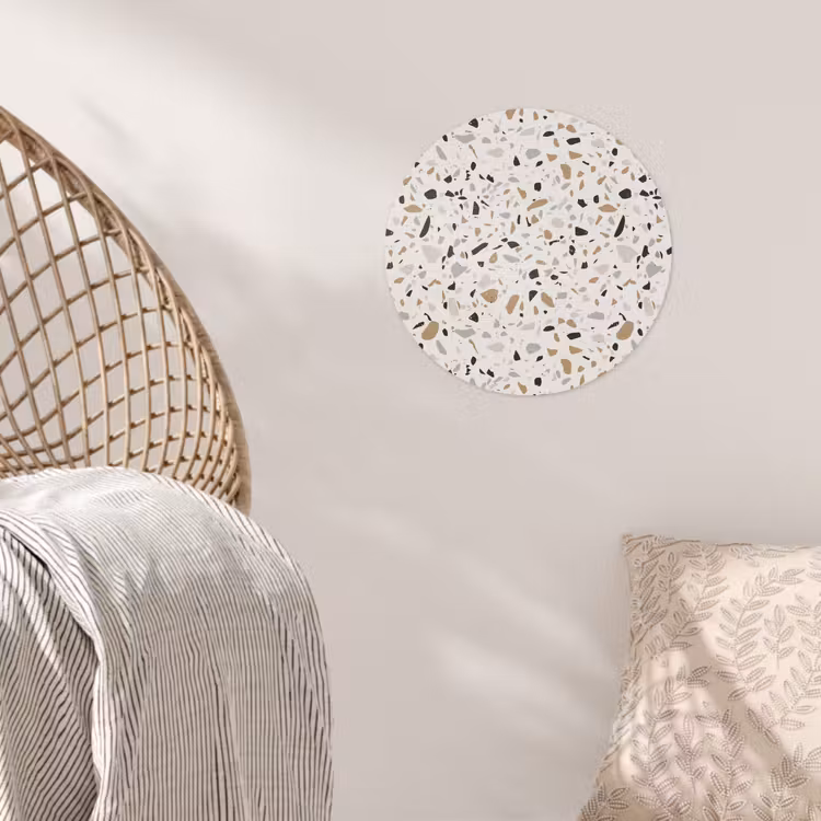 Terrazzo - Patroon - Staal Wandcirkel behangsticker klein 186 -sfeer4
