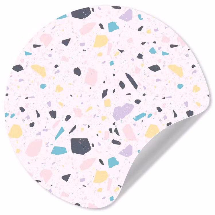 Terrazzo - Patroon - Zacht - Snoep Wandcirkel behangsticker klein 186 -3d