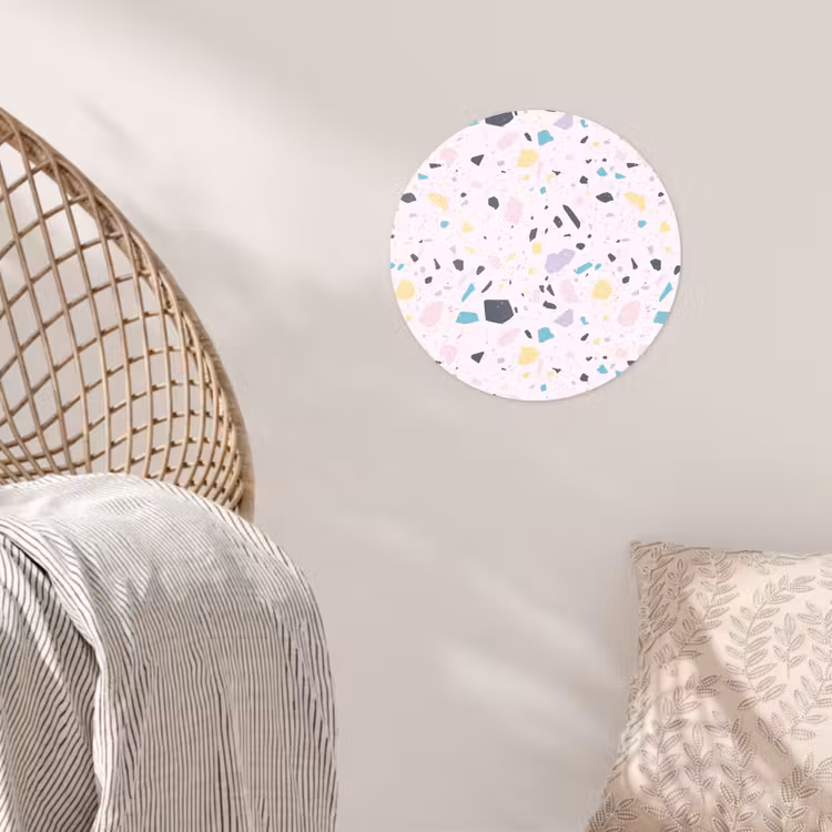 Terrazzo - Patroon - Zacht - Snoep Wandcirkel behangsticker klein 186 -sfeer4