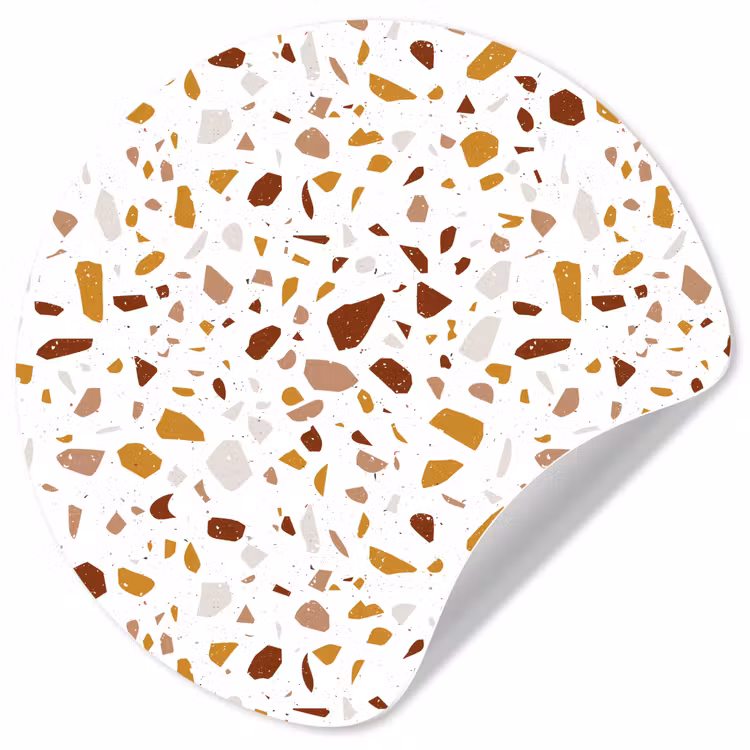 Terrazzo - Patroon - Wit - Urban Wandcirkel behangsticker klein 186 -3d