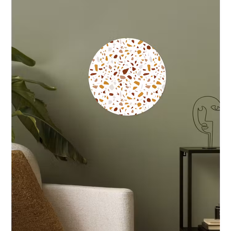Terrazzo - Patroon - Wit - Urban Wandcirkel behangsticker klein 186 -sfeer2