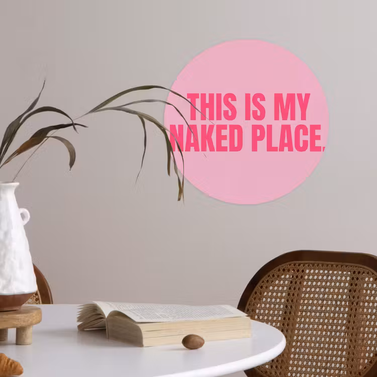 Tekst - Modern - Roze Wandcirkel behangsticker klein -sfeer3